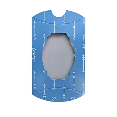 Pillow Box (Oval Window) Blue Arrow